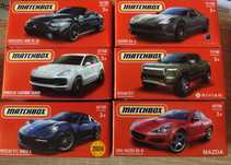 Matchbox 1:64 zestaw 6szt Mercedes, Porsche, Mazda, Rivian