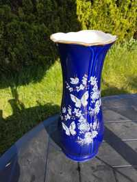 Porcelanowy wazon kobaltowy ręcznie malowany