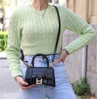 Pochette Balenciaga de luxo original color preto