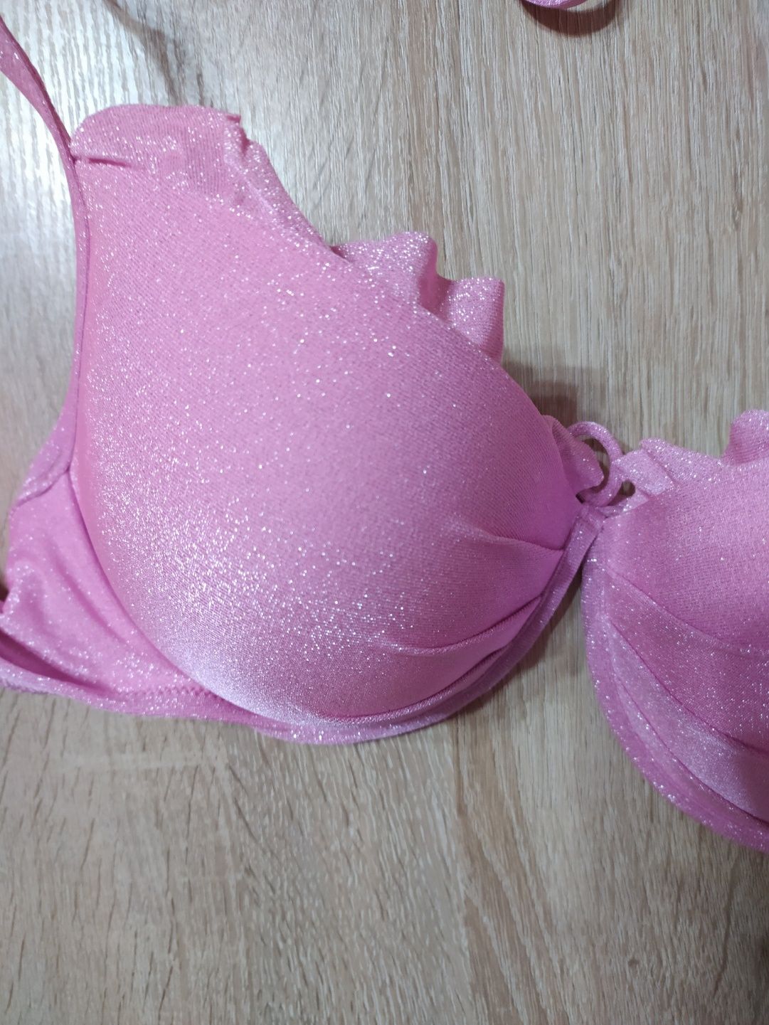 Купальник VICTORIA'S SECRET 38C , L ,48р рожевий гліттер