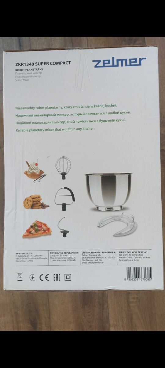 Robot kuchenny planetarny-mikser ZELMER KOMPAKTOWY STALOWA MISA 3,5L
