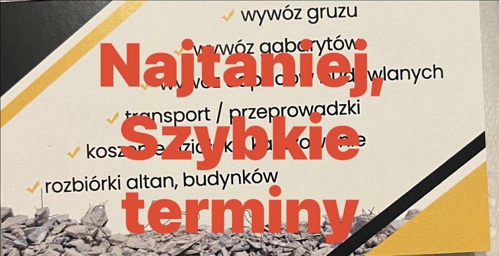 Opróżnianie piwnic , mieszkań, wywóz gruzu , odpadów budowlanych