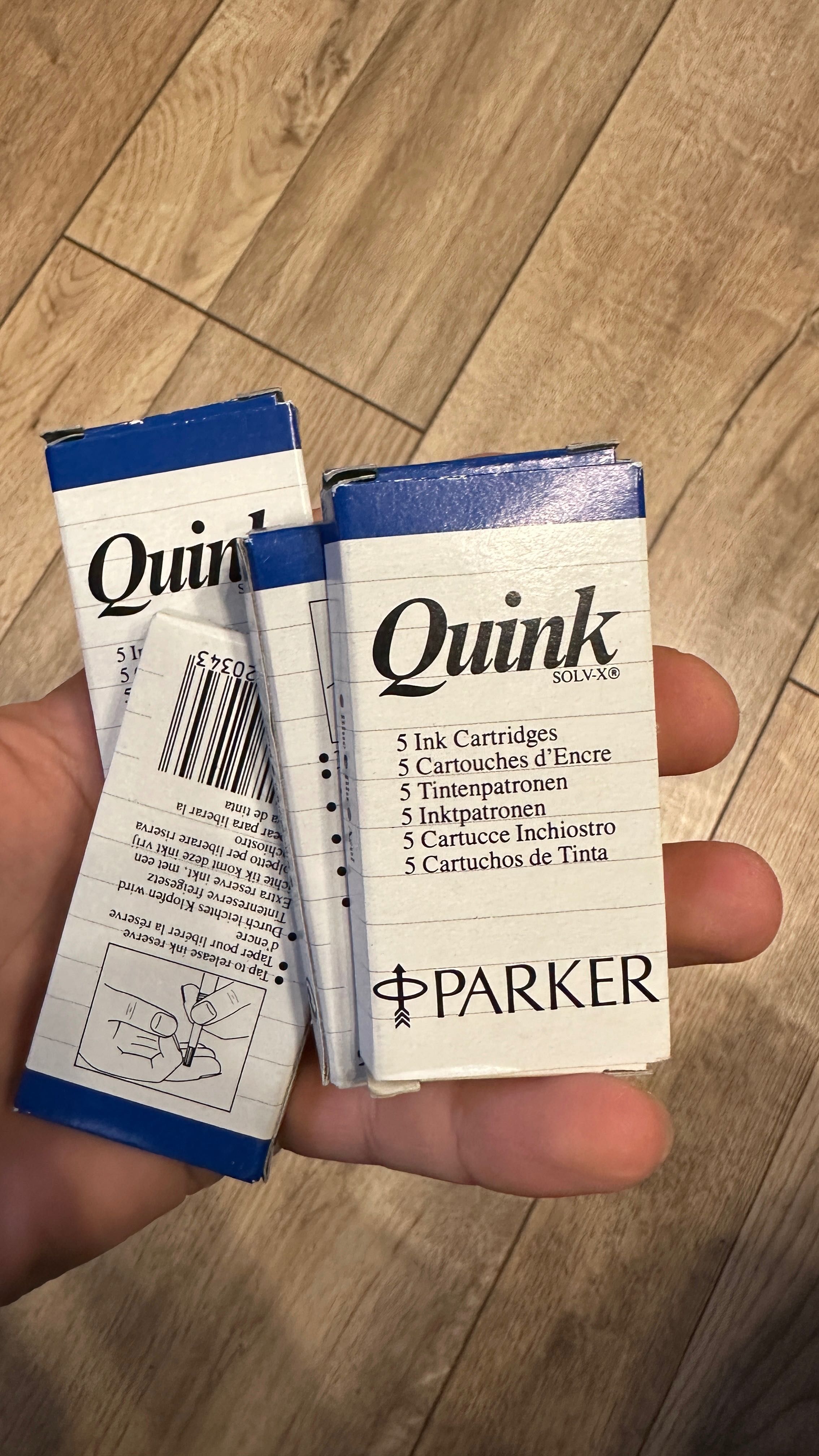 Картриджі на перових ручок Parker Quink чорні та сині