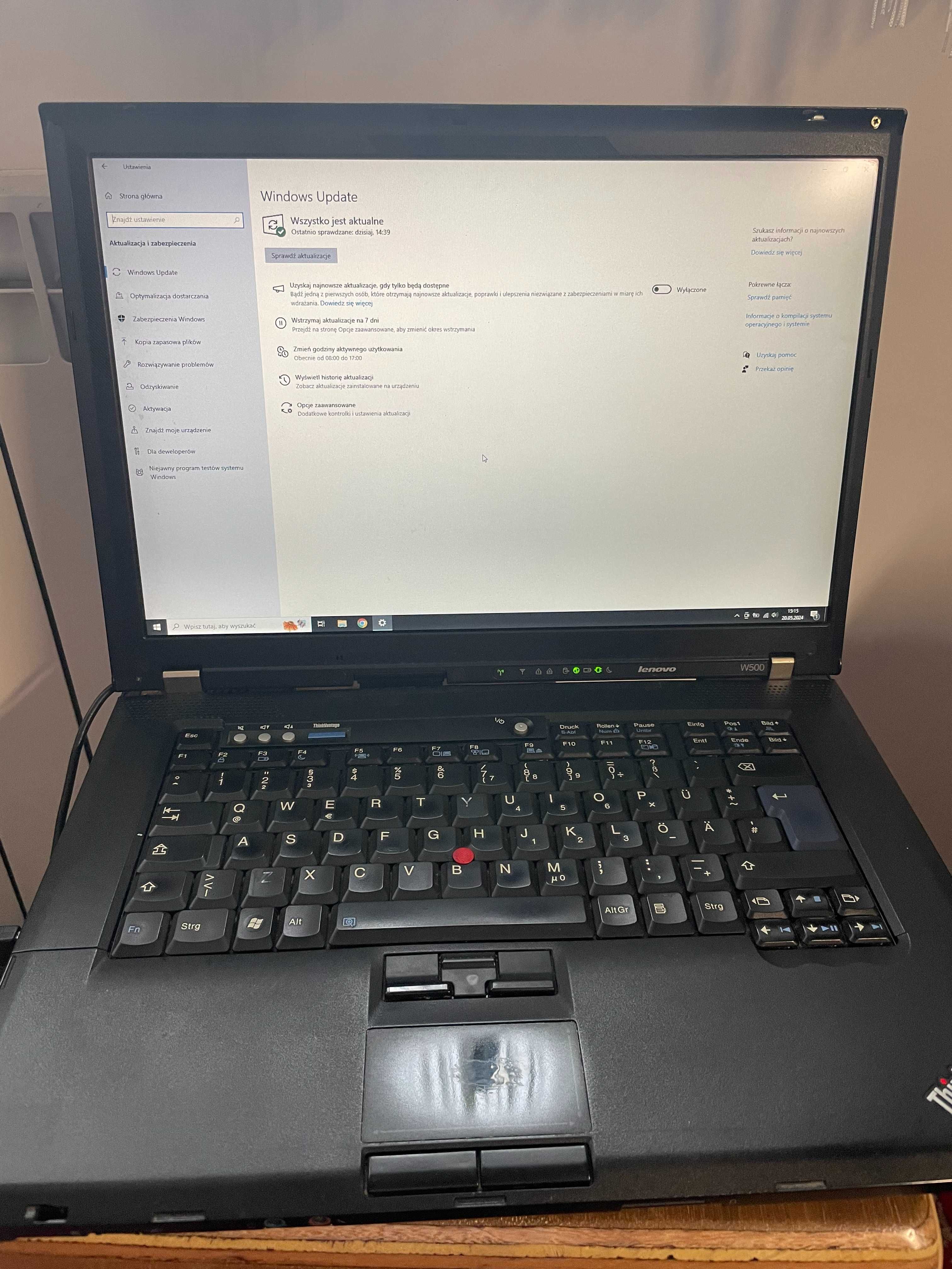 Lenovo ThinkPad W500 Windows 10 pro 4GB ram 250GB HDD7200 T500 15"