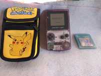 Gameboy color com jogo e bolsa de pokemon