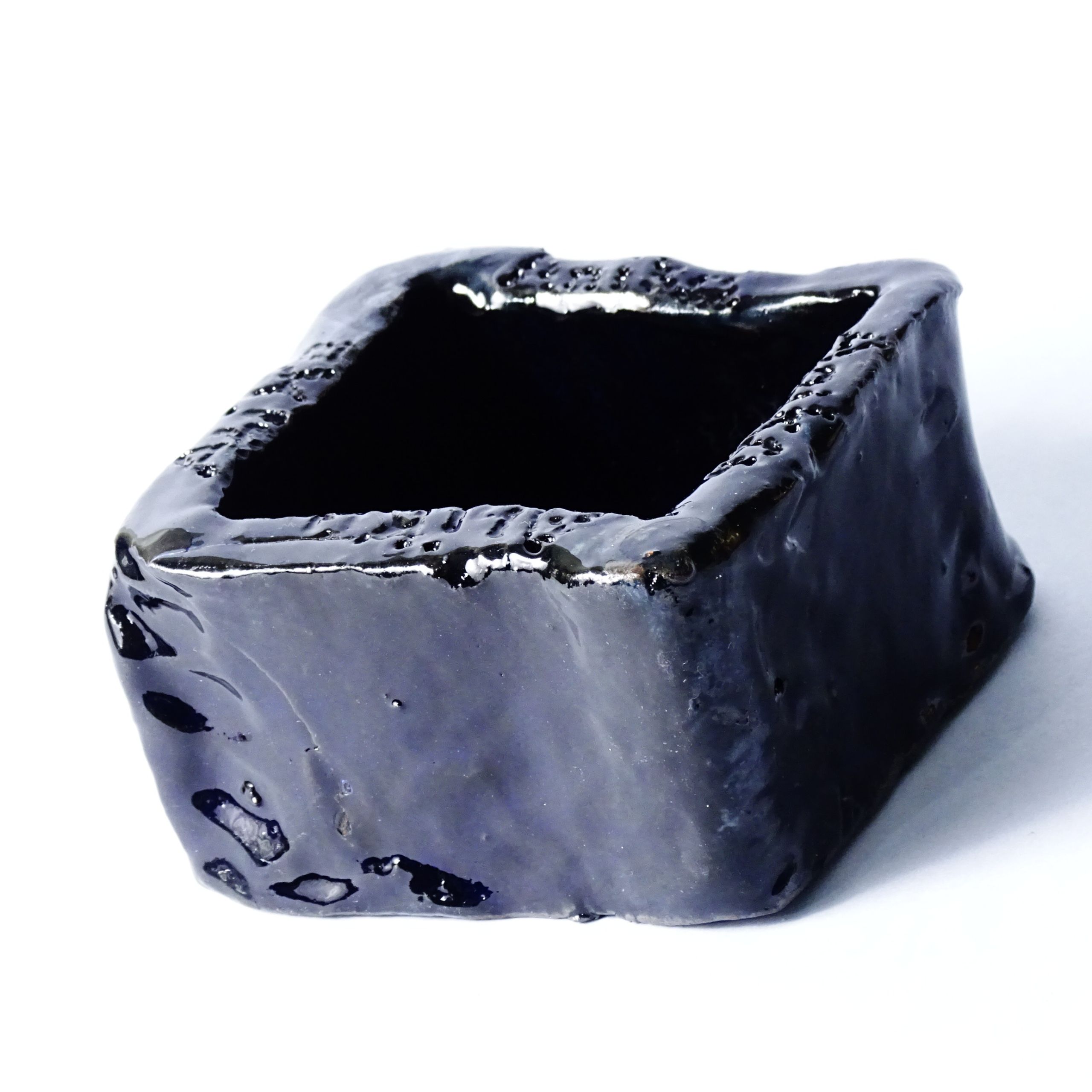 ceramika autorska kobaltowy pojemnik miseczka naczynie
