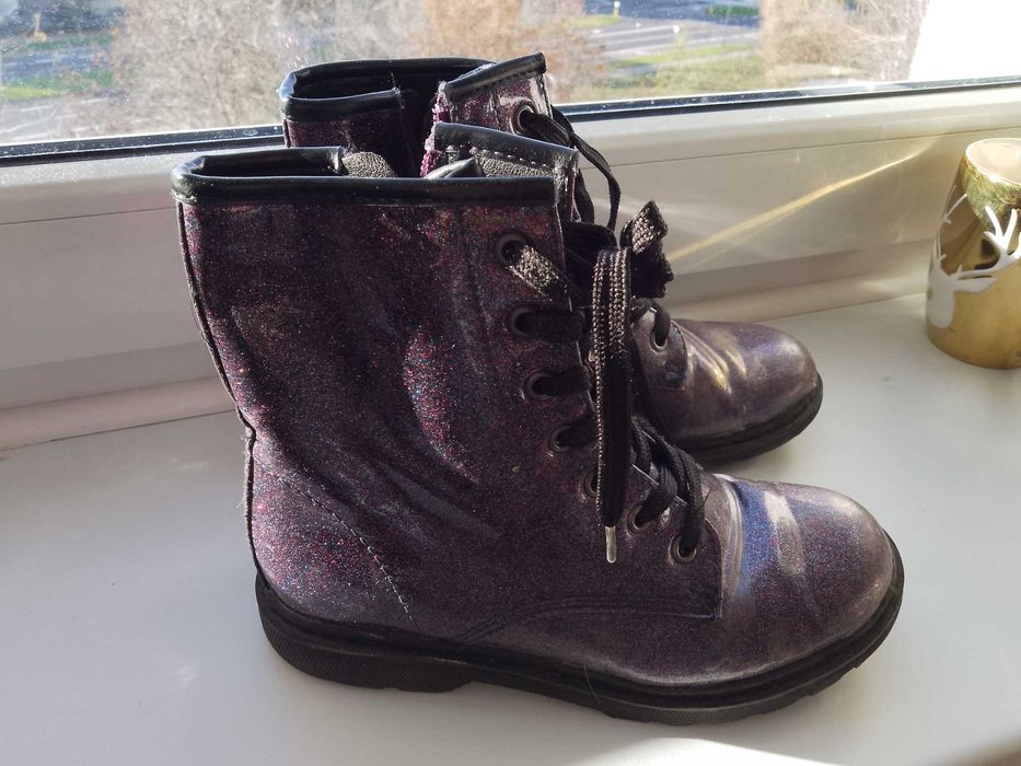 Trzewiki fiolet brokat CCC