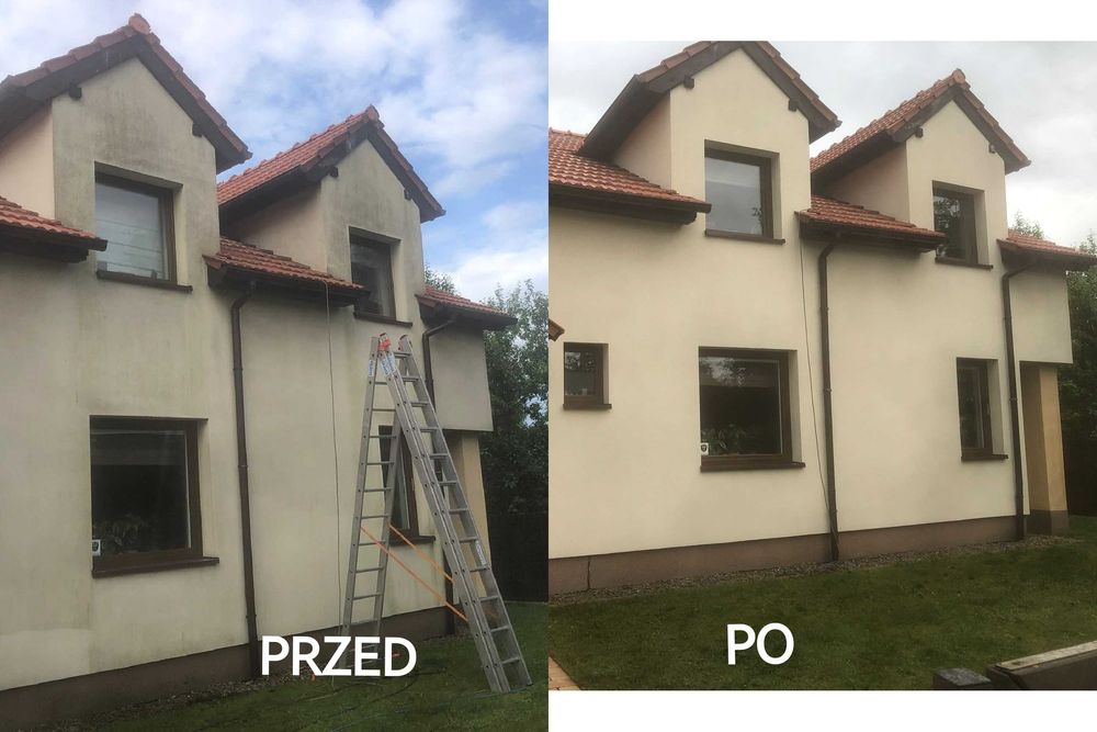 Usługi mycie ciśnieniowe kostki brukowej, elewacji, dachów