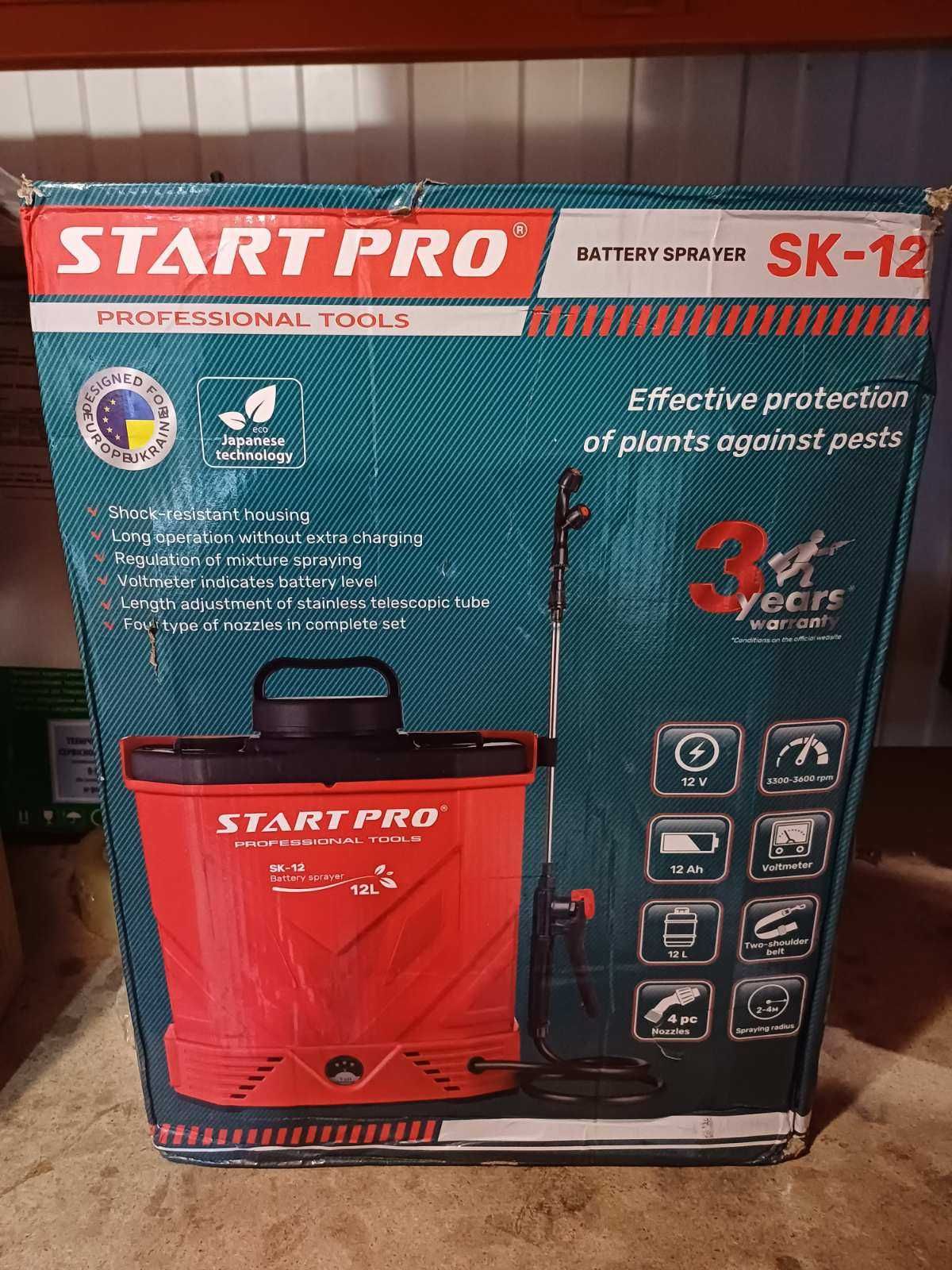 Обприскувач акумуляторний Start Pro SK-12 12л 12В 3300-3600 об/хв 5.5б