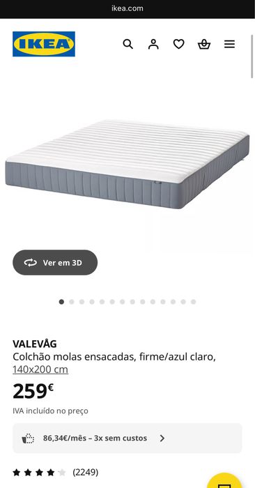 Colchão Ikea VALEVÅG 140x200