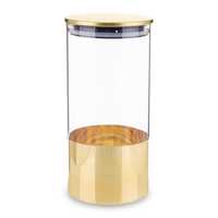 Pojemnik na waciki kosmetyki szklany  21 cm złoty