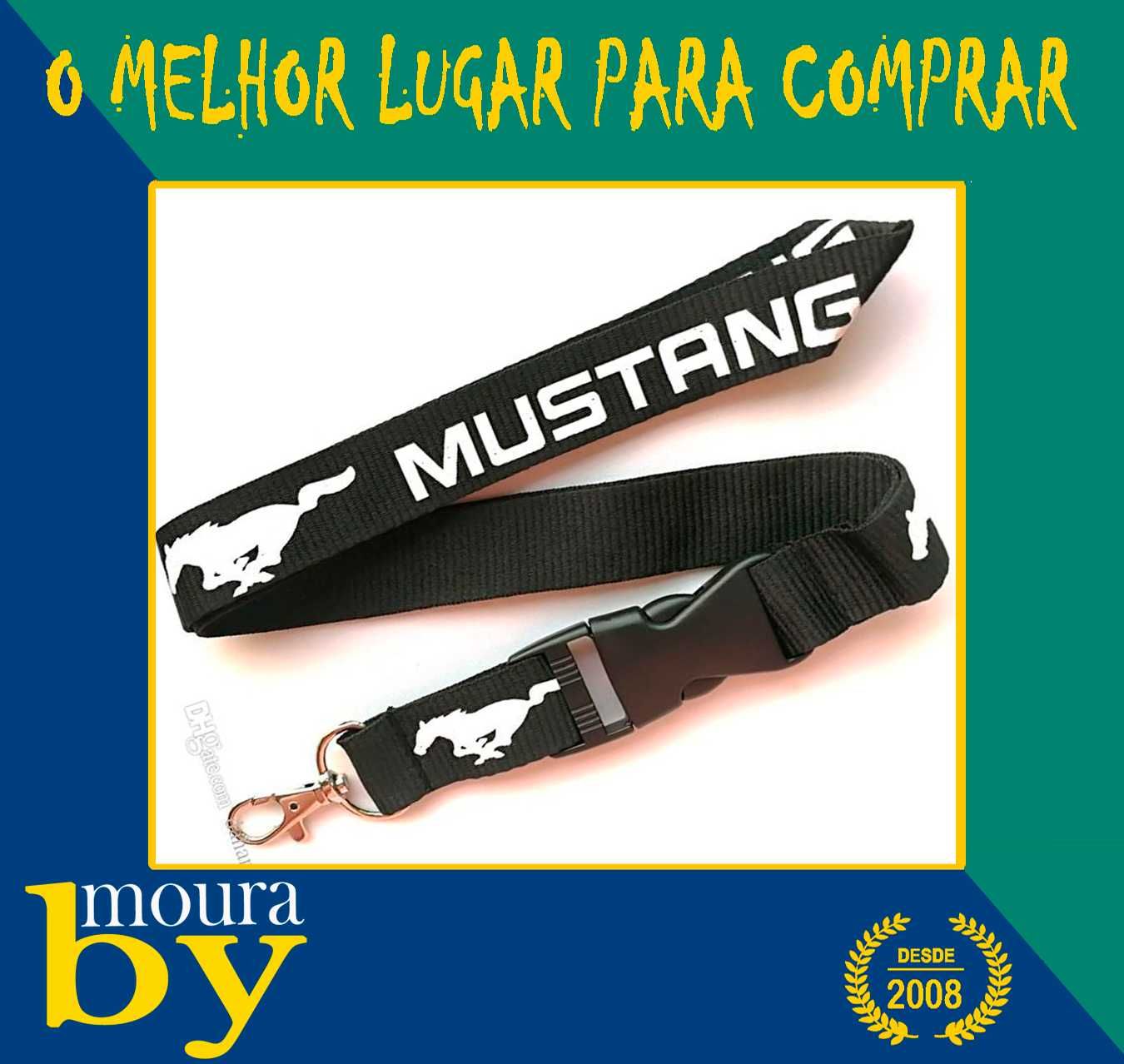Fita de pescoço e porta chaves Mustang Ford
