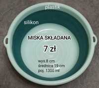 Miska składana silikonowo-plastikowa.