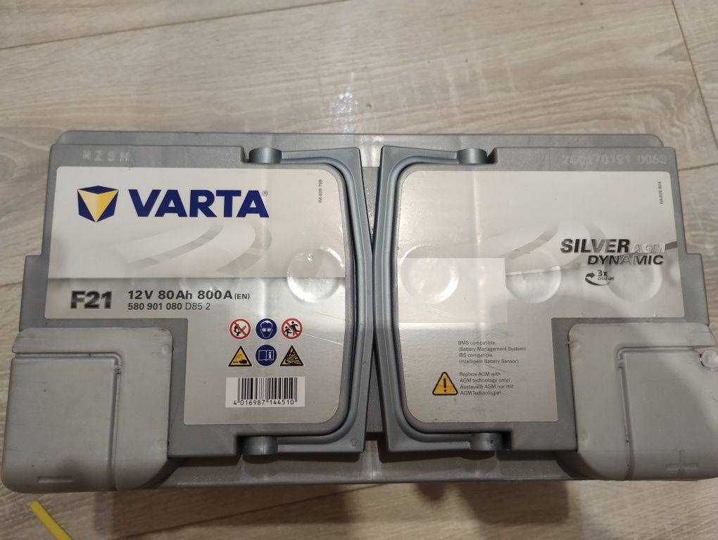 Varta AGM 80ah 800+En , R+ Акумулятор гелевий