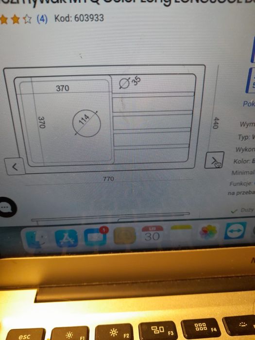 Zlewozmywak granitowy MYQ Color Long LONG3COL Beżowy + bateria