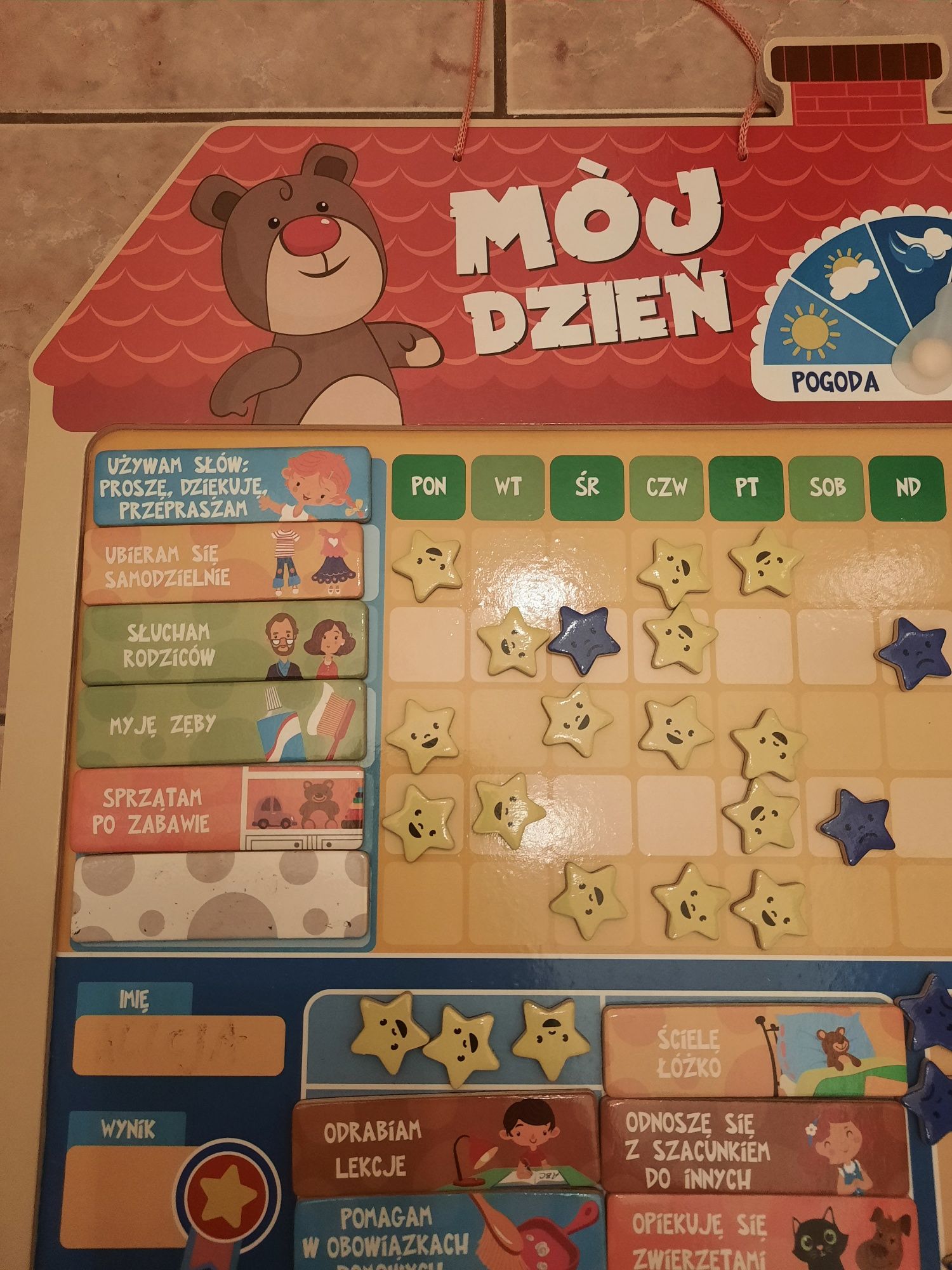 Tablica dla dziecka Mój dzień z zadaniami i kalendarzem