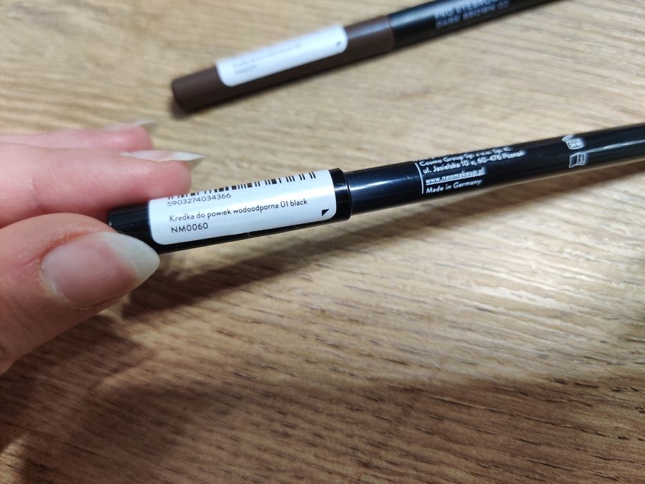 Kredka brązowa do brwi, kredka czarna do oka neonail nowe
