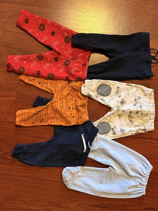 Штани/штанішки 62/68 лот одягу 6 бодіків/чоловічки