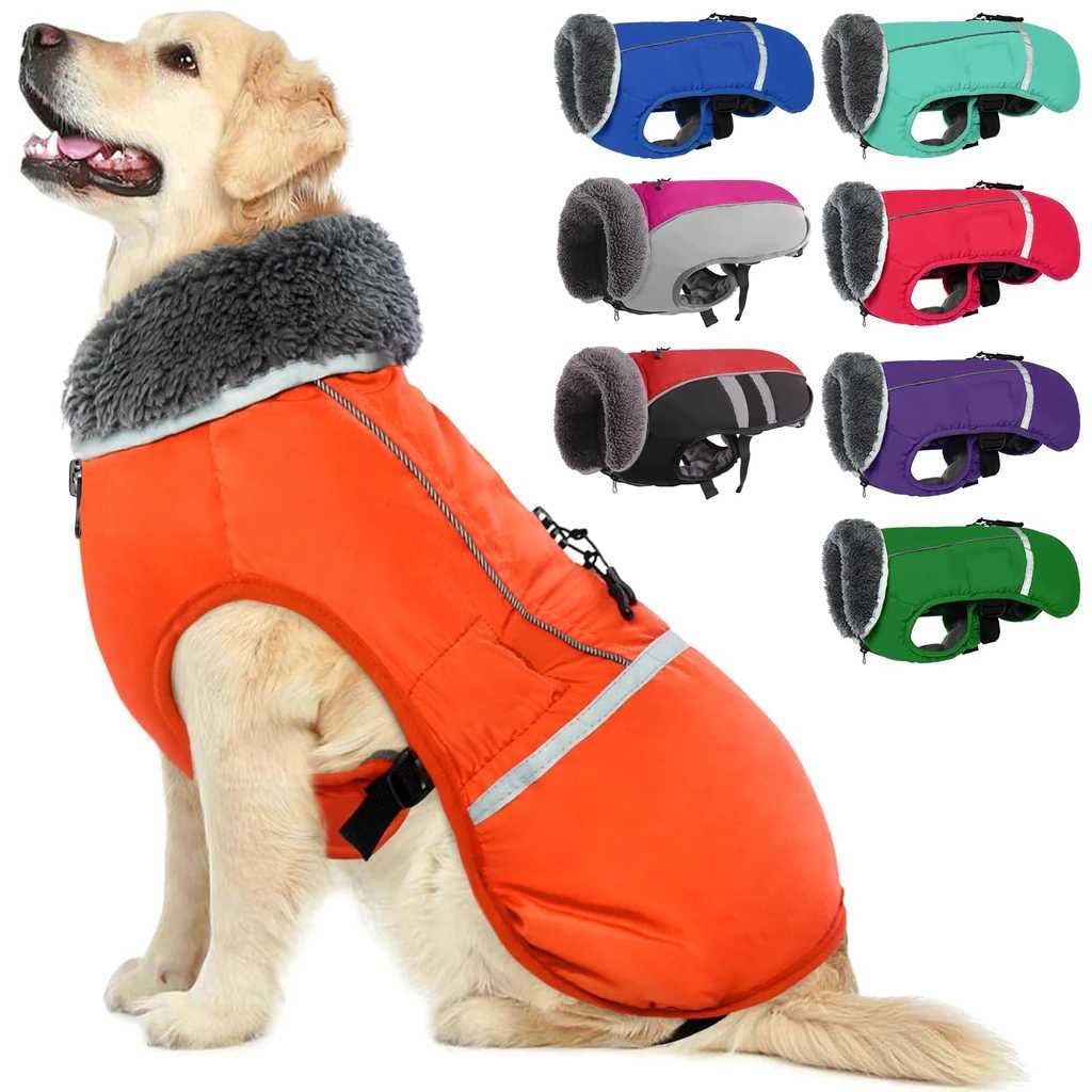 Odblaskowa kurtka dla psa, wodoodporny płaszcz zimowy XL