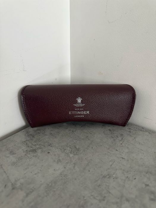 Футляр чохол для окулярів шкіряний бордовий коричневий Ettinger London