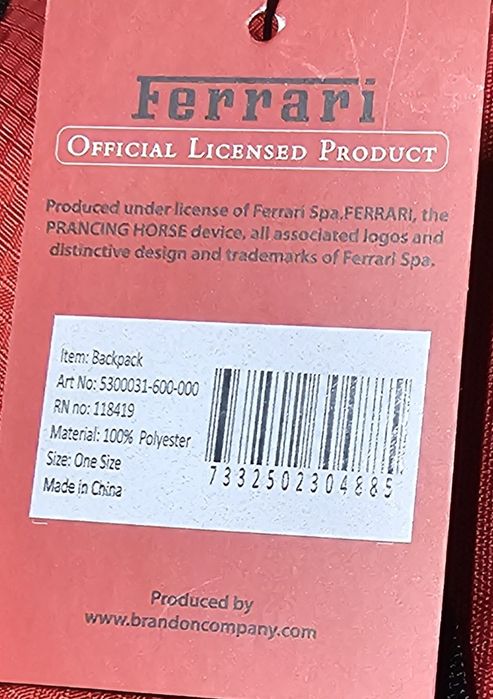 Plecak Ferrari F1 Team