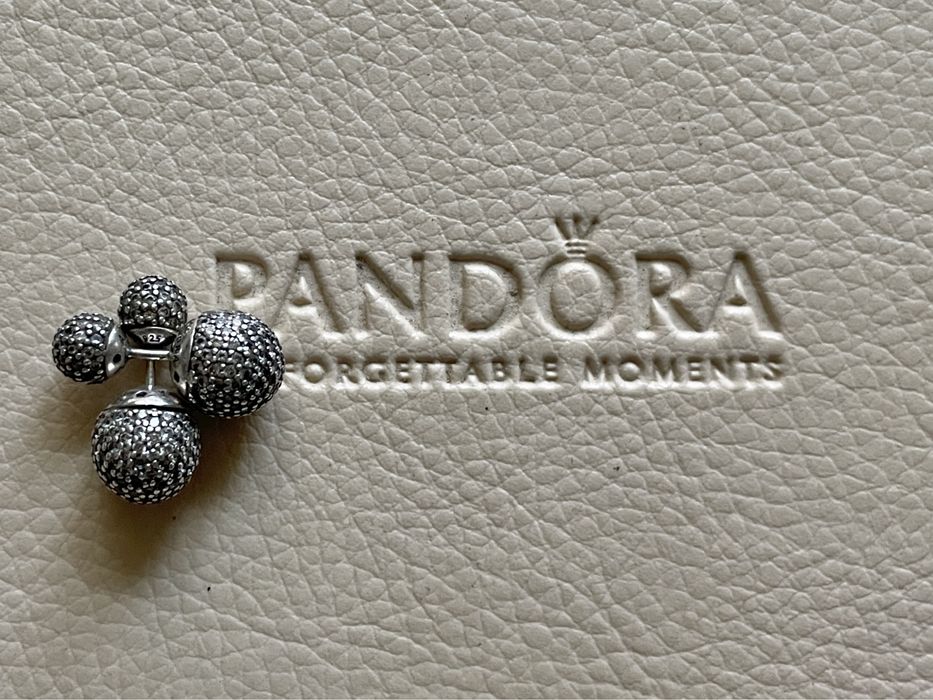 Pandora kolczyki podwójne kulki z cyrkoniami