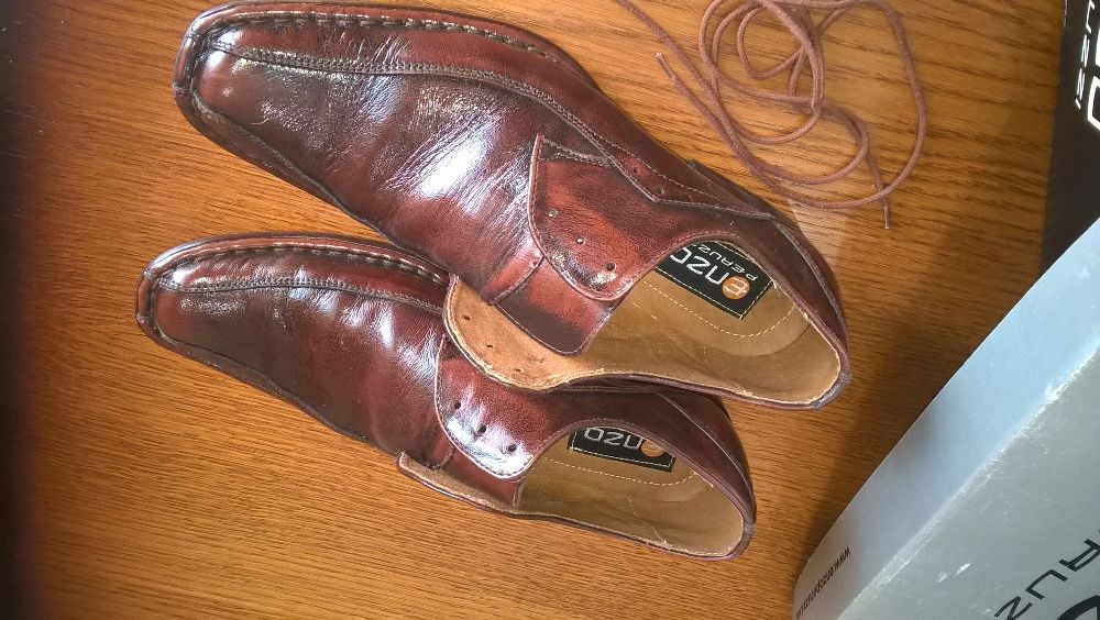 Buty męskie eleganckie skórzane brąz jak nowe