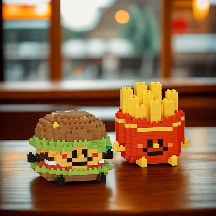 Building Blocks - Hambuger e Batatas Fritas (Tipo Menu McDonalds)