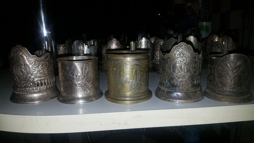 Подстаканники посеребренные коллекция 90 шт.