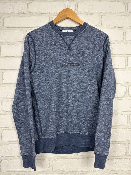 Bluza stone island Grey Marl Distorted Compass Print Crew Neck Sweater