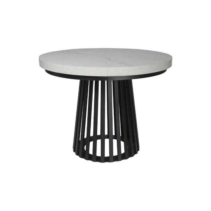 Stół okrągły, noga lamel-metal