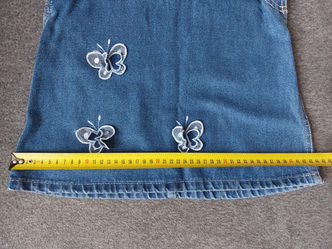 Sukienka jeansowa w motylki r. 128