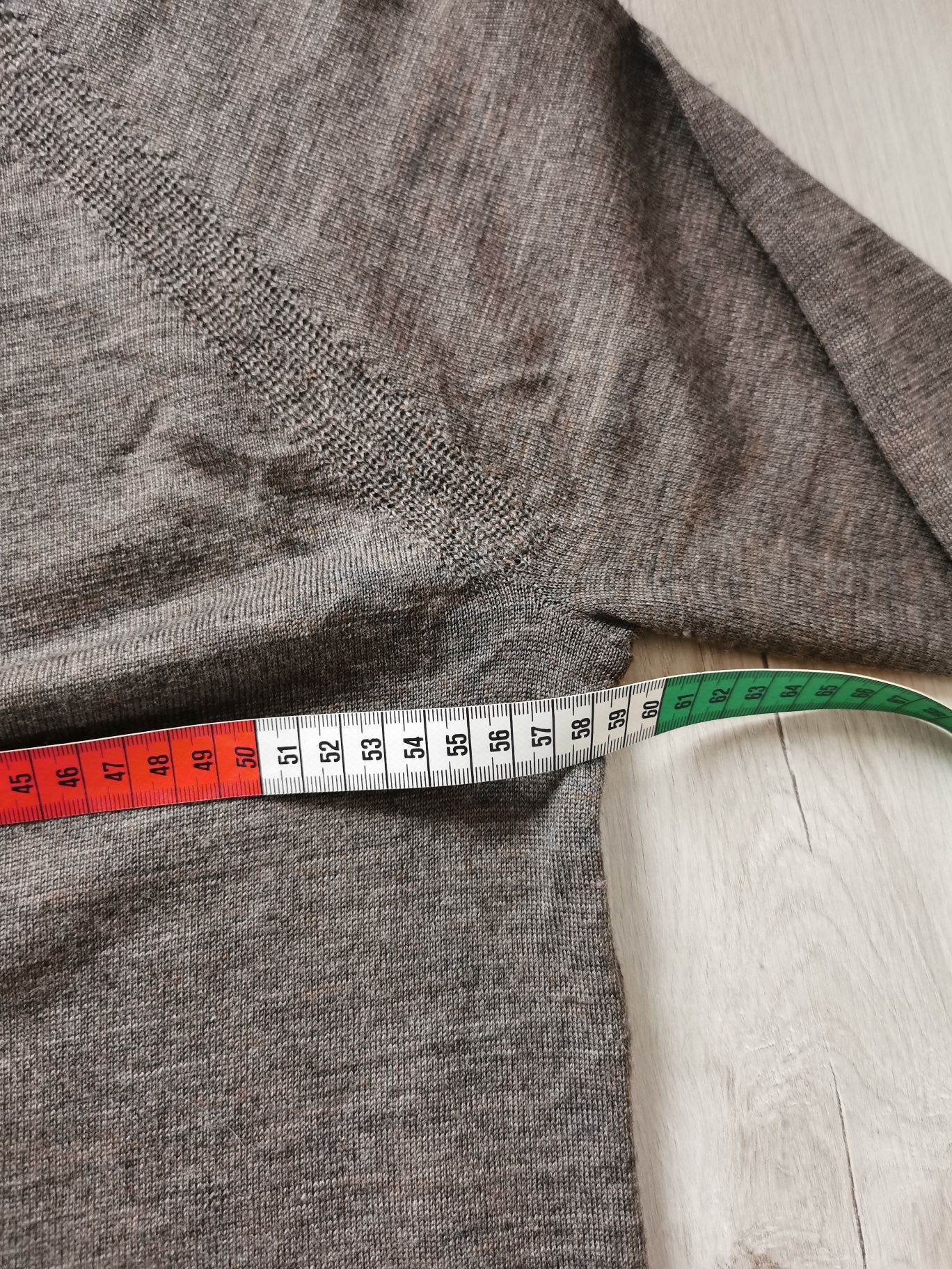 Threadbare wełniany sweter 100% wełna merino beżowy kawa z mlekiem XL