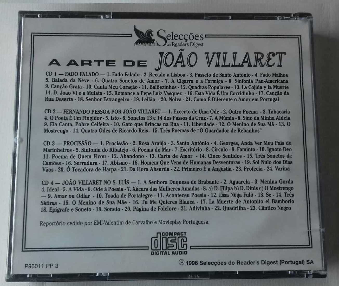 Caixa 4 CD’s  João Villaret  “A arte de João Villaret ”