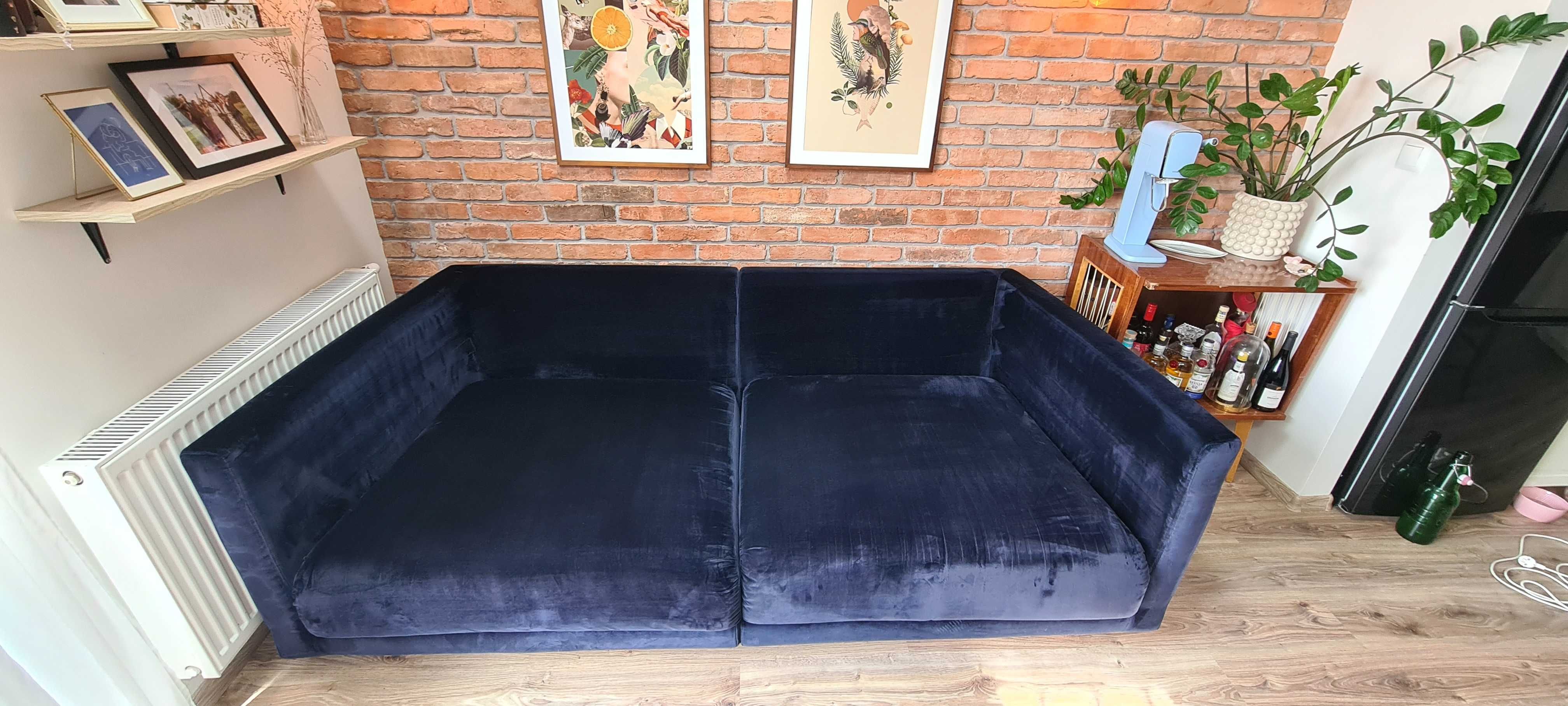 Kanapa Sofa granatowa 3 osobowa IKEA Stockholm 2017 + stolik mango