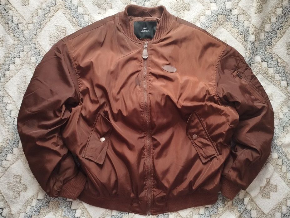 бомбер дутый y2k оверсайз alpha industries MA-1 type коричневый