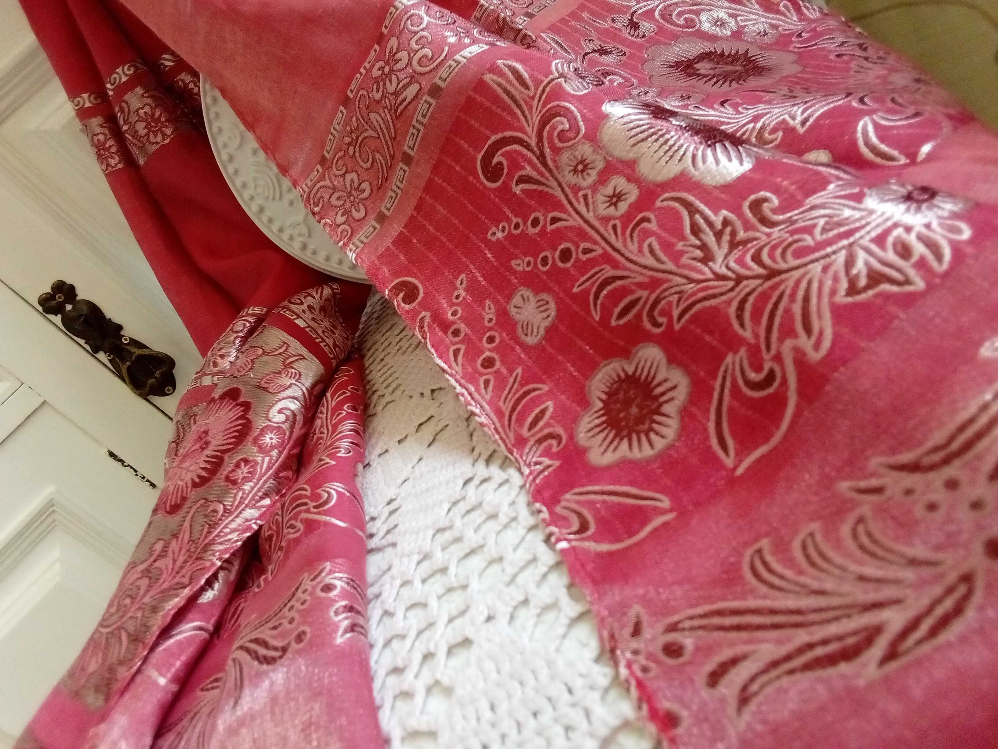 NOWY jedwabny haftowany elegancki szykowny szal ozdobny wieczor chusta