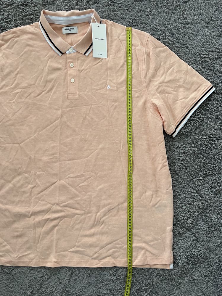 Jack&Jones koszulka polo z krótkim rękawem morelowa roz 4XL NOWW