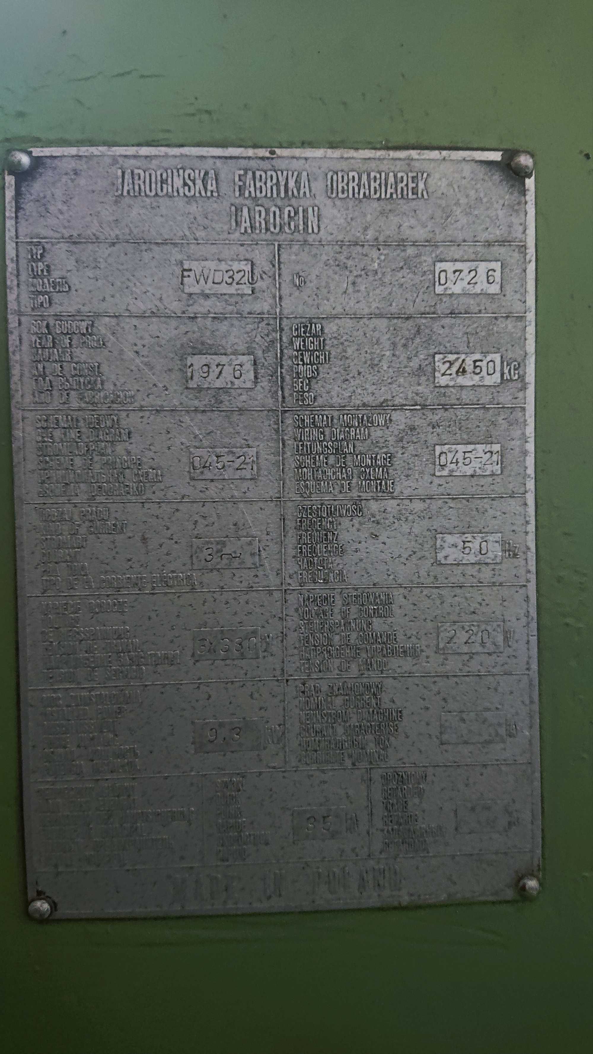 Frezarka FWD32U 1976 Fabryka Jarocin