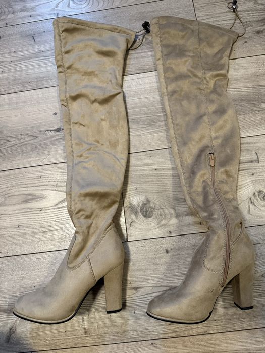 Kozaki za kolano zamszowe