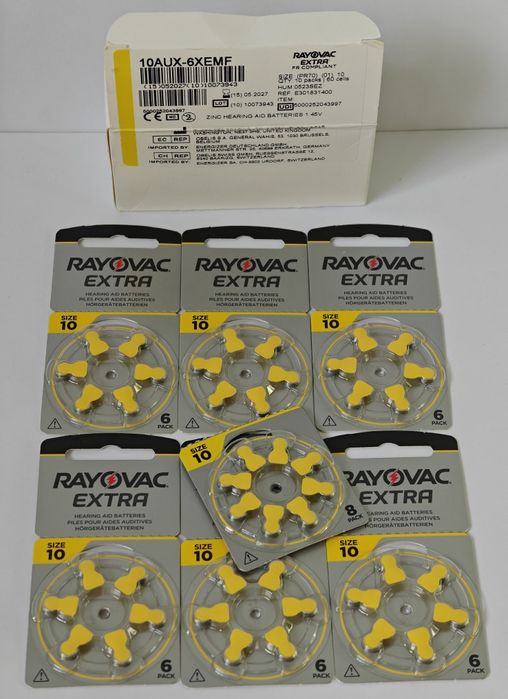 Baterie do aparatu słuchowego Rayovac 10 (żółte) 44 sztuki 2027