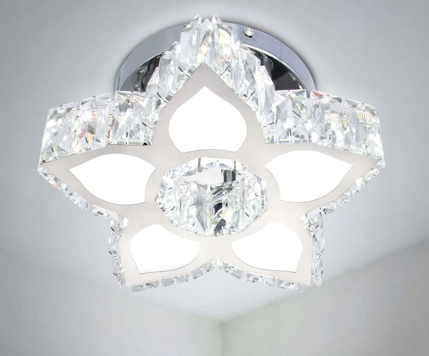 Kryształowa lampa wisząca (plafon) w kształcie kwiatu