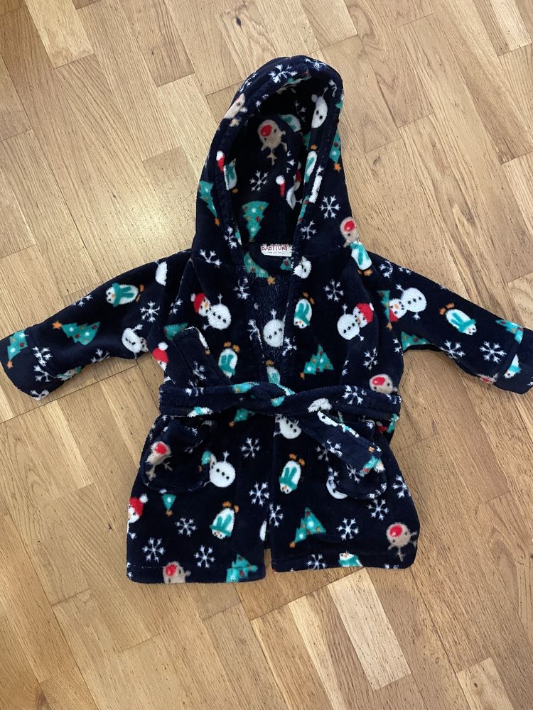 Szlafrok w bałwanki choinki śnieżynki zima unisex