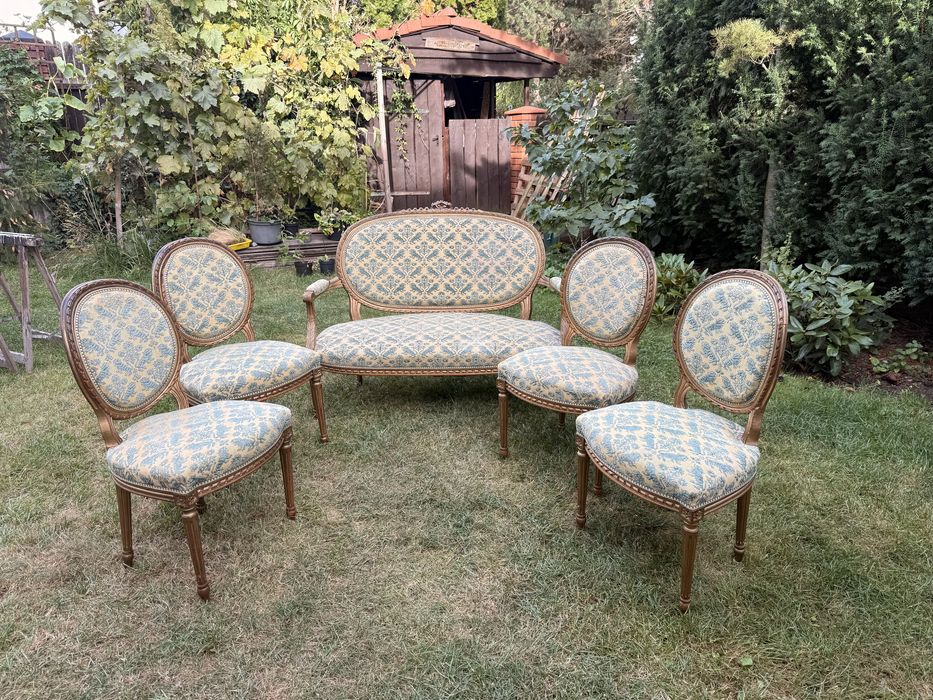 Zestaw antycznych mebli ludwikowskich