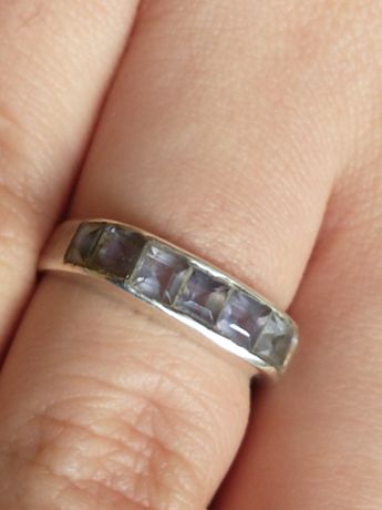 Srebro sygnowane pierścionek tanzanit
