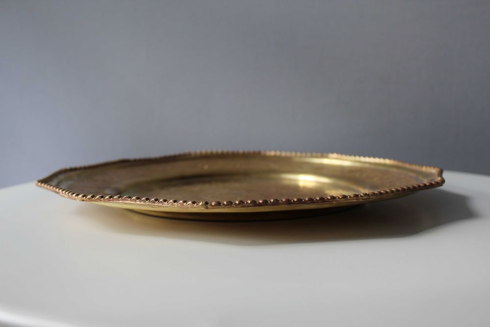 Блюдо, таця, з орнаментом, 32 см, бронза, Німеччина