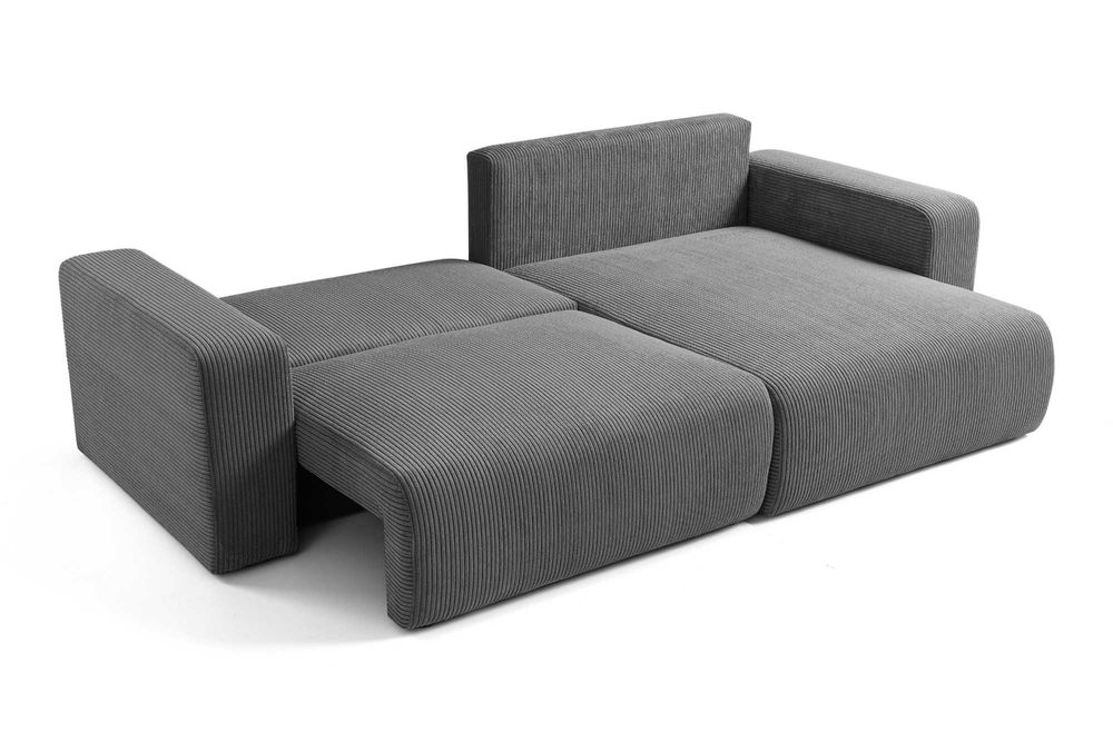 Narożnik GUSTO sztruks POSO z funkcją spania i pojemnikiem