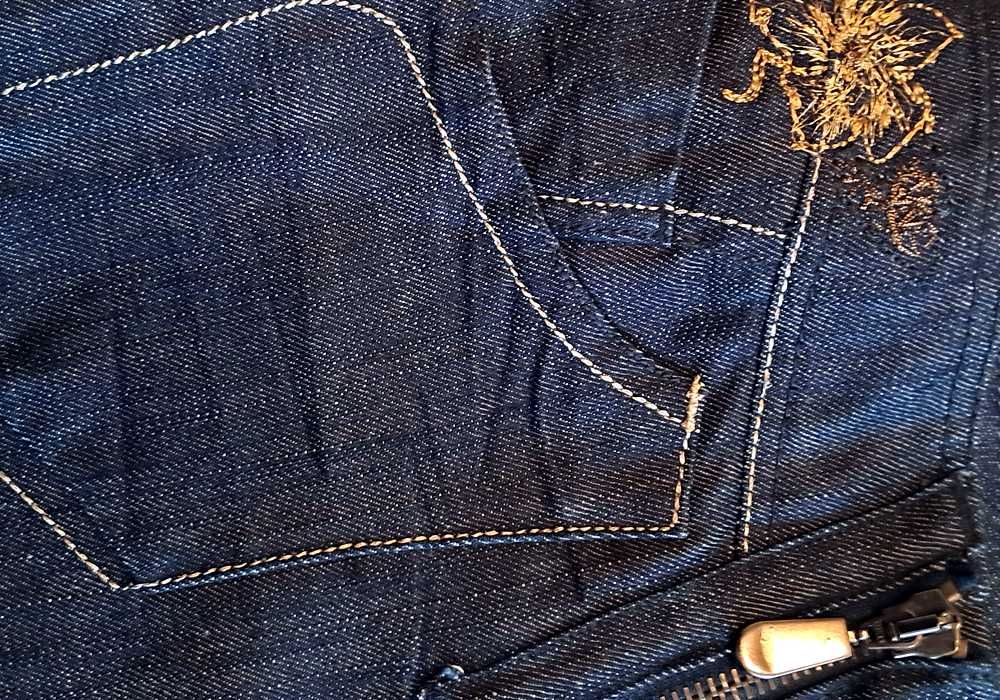 Спідниця YAZ-GATO джинсова з вишивкою  т.синя