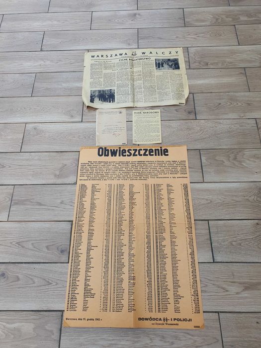 Stare wojenne dokumenty - faksymile