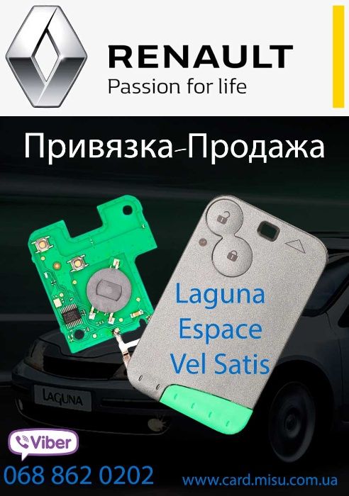 Ключ карта Renault Laguna 2 Ключ Laguna 2 Vel Satis Espace 4 Дубликат